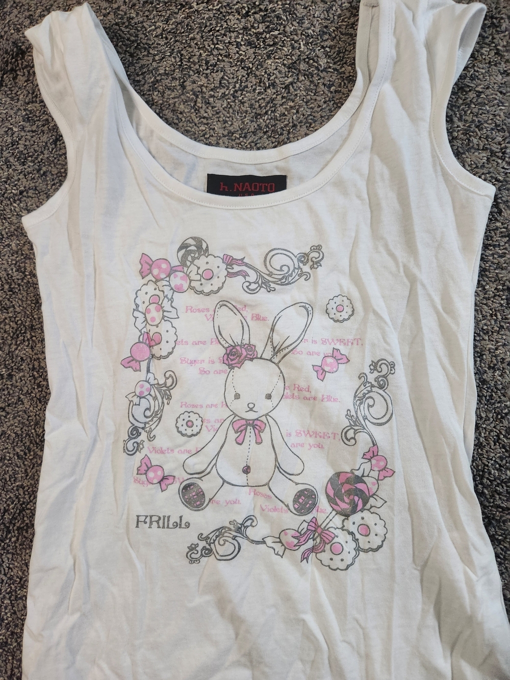 VINTAGE RARE  H Naoto FRILL collection White Tank Top